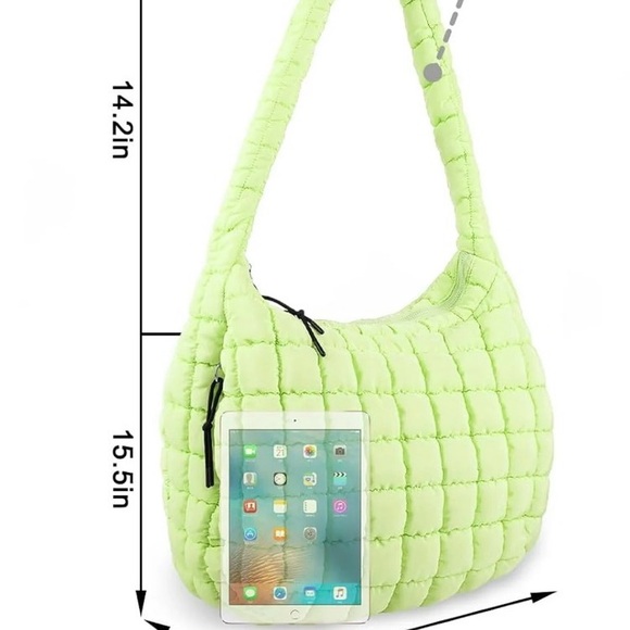Free People Quilted Carryall Pale Neon - Lime Green - Limited Edition - Picture 10 of 10